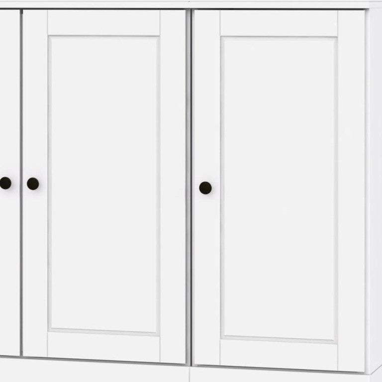 HomeRoots 72 Inch Solid White Wood Pantry Cabinet Tall Freestanding Kitchen Storage Closet 754509