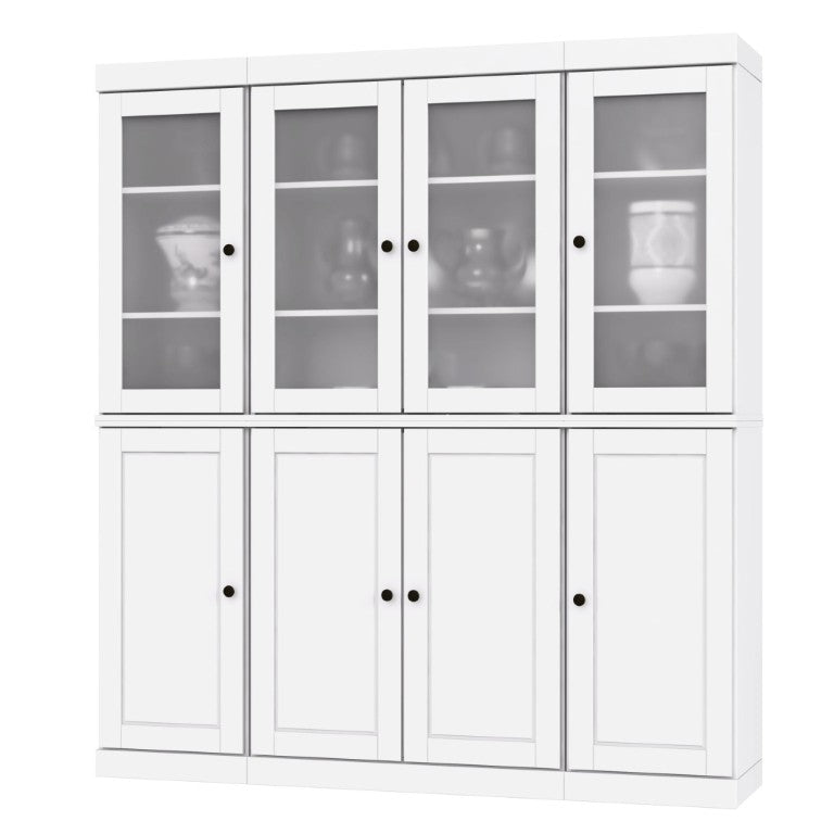 HomeRoots 72 Inch Solid White Wood Pantry Cabinet Tall Freestanding Kitchen Storage Closet 754509