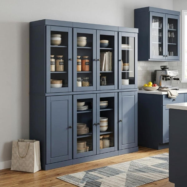 72 Inch Solid Wood Pantry Cabinet Tall Kitchen Storage Closet Armoire with Farmhouse Style
