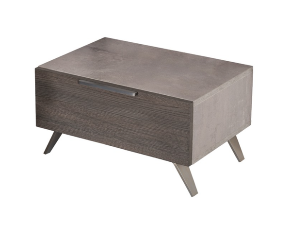 Vig Furniture Nova Domus Bronx Modern Faux Concrete Nightstand With Soft-close Drawer & Stylish Stainless Legs Grey  Vgacbronx-ns