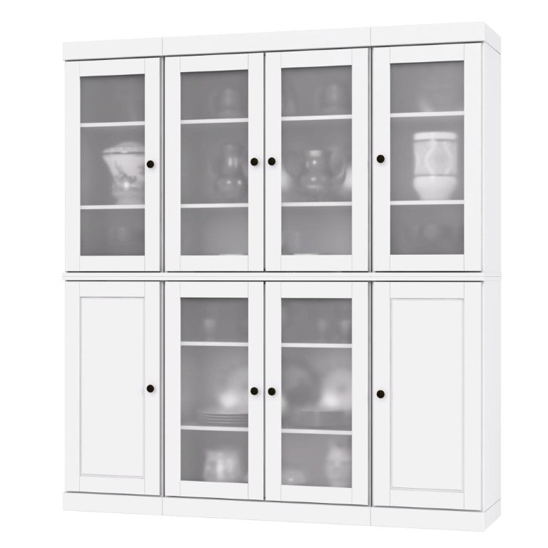 HomeRoots 72 Inch Solid White Wood Tall Pantry Cabinet with Ample Shelved Closet Storage 754539