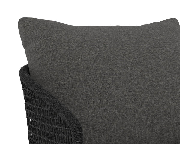 Sunpan Capri Outdoor Counter Stool - Stylish Barrelback Design with Durable Teak Wood and Weather-Resistant Cushions Natural / Gracebay Grey