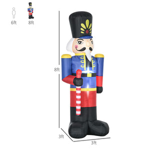 English Elm Blow-up Nutcracker Soldier 8 Foot Tall Led Yard Inflatable Holiday Lawn Decor T3971P414728