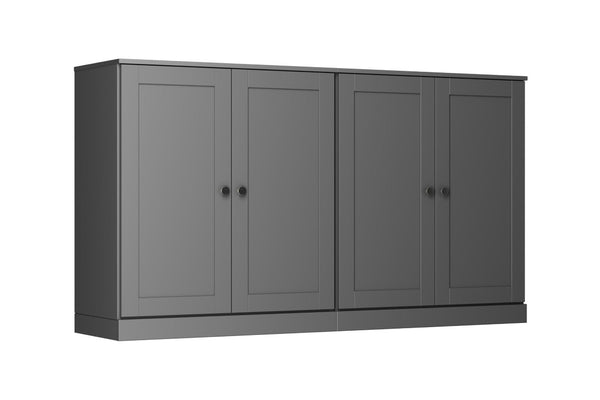 HomeRoots 64 Inch Solid Wood Sideboard with Four Drawers and Enclosed Cabinet Storage 754640