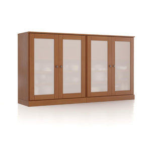 HomeRoots 64 Inch Solid Wood Sideboard with Four Drawers and Cabinet Storage for Dining Room 754662
