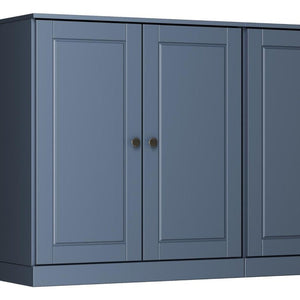 64 Inch Solid Wood Sideboard with Four Drawers and Doors in French Blue Finish