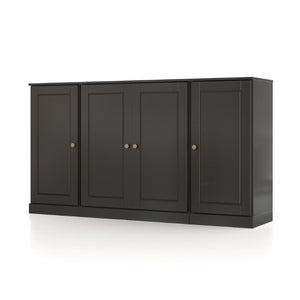 HomeRoots 65 Inch Solid Wood Sideboard with Two Drawers Four Doors Elegant Dining Storage 754926
