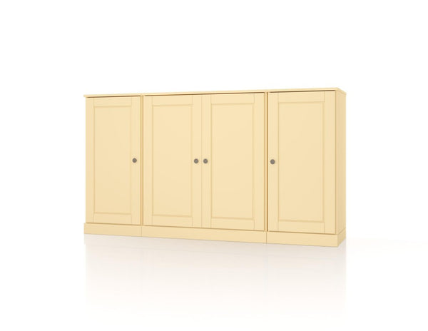 HomeRoots 65 Inch Solid Wood Sideboard with Two Drawers Four Doors Spacious Dining Storage 754928