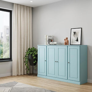 65 Inch Solid Wood Buffet Sideboard with Two Drawers Four Doors Dining Storage