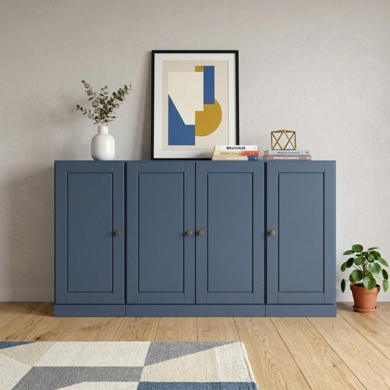 HomeRoots 65 Inch Solid Wood Sideboard with Four Doors and Two Drawers for Dining Room 754934