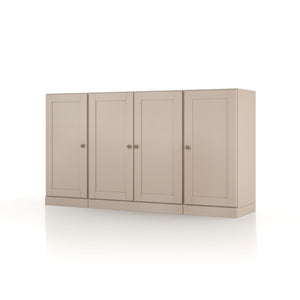 HomeRoots 65 Inch Solid Wood Buffet Sideboard with Four Cabinet Doors and Two Drawers 754986