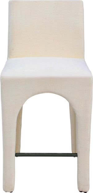 Gramercy Beige Linen Textured Fabric Stool 754Beige-C Meridian Furniture