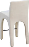 Gramercy Beige Linen Textured Fabric Stool 754Beige-C Meridian Furniture