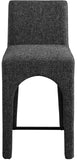 Gramercy Black Linen Textured Fabric Stool 754Black-C Meridian Furniture