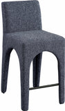 Gramercy Blue Linen Textured Fabric Stool 754Blue-C Meridian Furniture