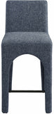 Gramercy Blue Linen Textured Fabric Stool 754Blue-C Meridian Furniture