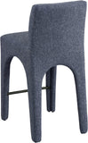 Gramercy Blue Linen Textured Fabric Stool 754Blue-C Meridian Furniture