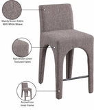 Gramercy Brown Linen Textured Fabric Stool 754Brown-C Meridian Furniture