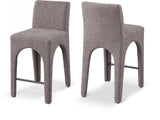 Gramercy Brown Linen Textured Fabric Stool 754Brown-C Meridian Furniture