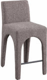 Gramercy Brown Linen Textured Fabric Stool 754Brown-C Meridian Furniture