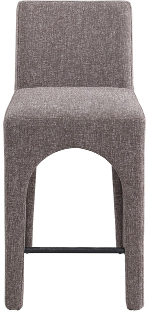 Gramercy Brown Linen Textured Fabric Stool 754Brown-C Meridian Furniture