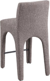 Gramercy Brown Linen Textured Fabric Stool 754Brown-C Meridian Furniture