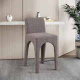 Gramercy Brown Linen Textured Fabric Stool 754Brown-C Meridian Furniture