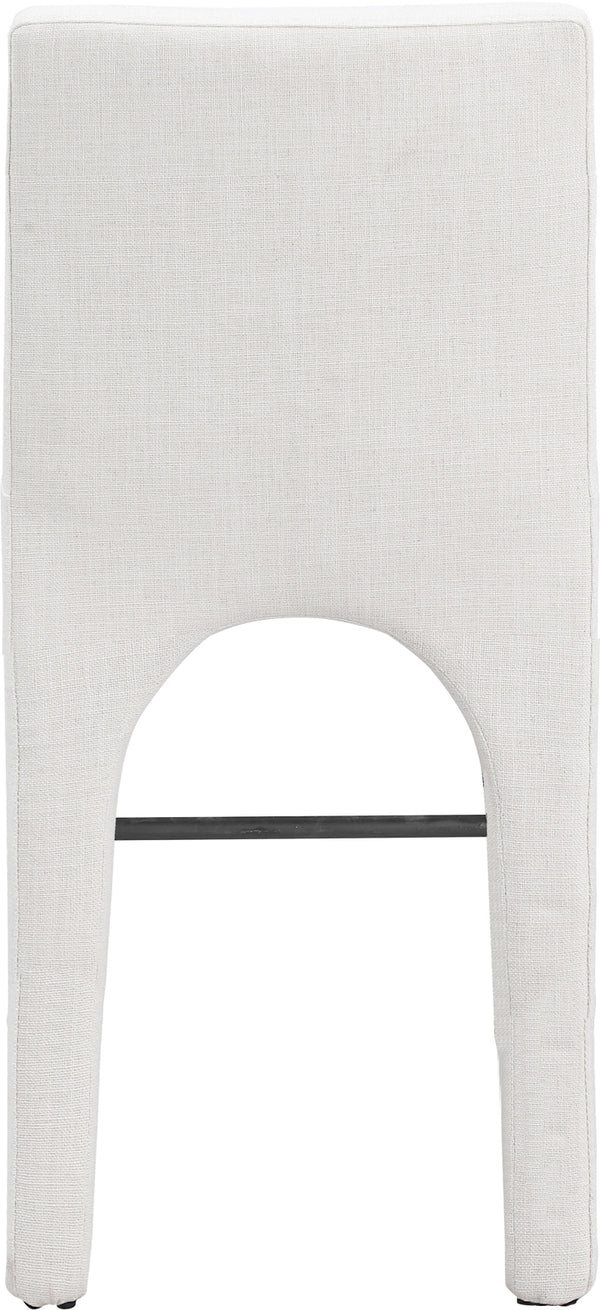 Gramercy Cream Linen Textured Fabric Stool 754Cream-C Meridian Furniture