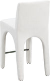 Gramercy Cream Linen Textured Fabric Stool 754Cream-C Meridian Furniture