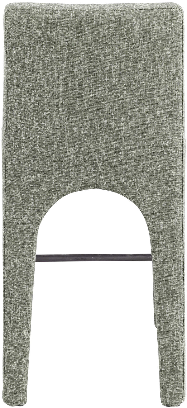 Gramercy Green Linen Textured Fabric Stool 754Green-C Meridian Furniture