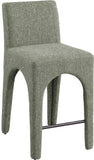 Gramercy Green Linen Textured Fabric Stool 754Green-C Meridian Furniture