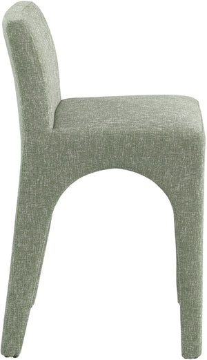 Gramercy Green Linen Textured Fabric Stool 754Green-C Meridian Furniture