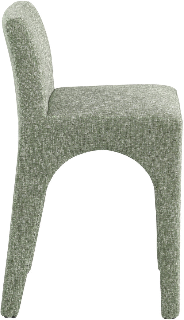 Gramercy Green Linen Textured Fabric Stool 754Green-C Meridian Furniture