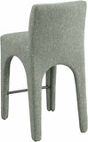 Gramercy Green Linen Textured Fabric Stool 754Green-C Meridian Furniture