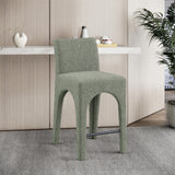 Gramercy Green Linen Textured Fabric Stool 754Green-C Meridian Furniture