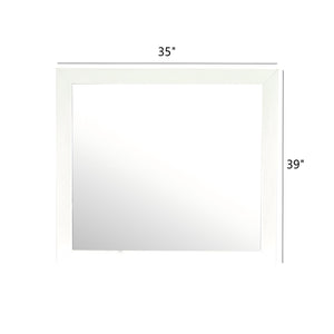 English Elm Marilla G1525-M Mirror with High-Quality Low-Distortion Glass for Sleek Modern Dresser Mounting Options White 40 L x 36 W x 2 H B078108051