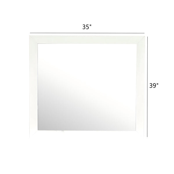 English Elm Marilla G1525-M Mirror with High-Quality Low-Distortion Glass for Sleek Modern Dresser Mounting Options White 40 L x 36 W x 2 H B078108051