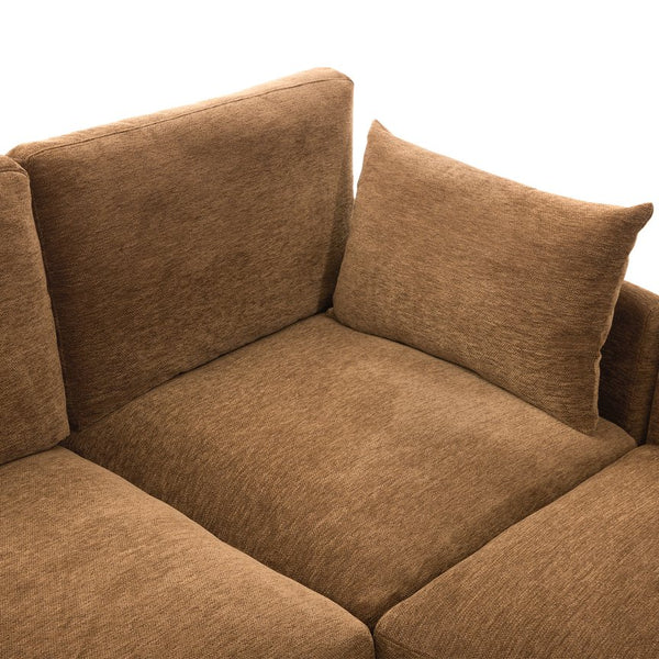 English Elm Modern Sectional Sofa: Versatile Modular Couch With Ottoman, Usb Ports & Phone Holder For Living Room N719S002050D