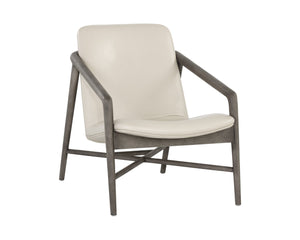 Sunpan CINELLI Lounge Chair - Mid-Century Inspired Design with Solid Oak Frame for Cozy Comfort and Style Cream 110537