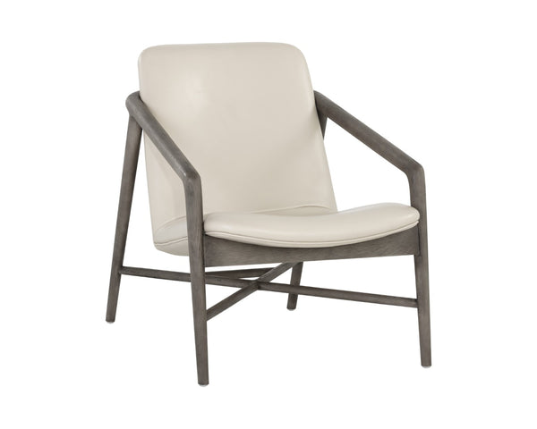 Sunpan CINELLI Lounge Chair - Mid-Century Inspired Design with Solid Oak Frame for Cozy Comfort and Style Cream 110537