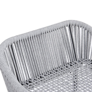 English Elm Christopher Knight Home® - La La Push outdoor rope bar stool set of 2 — brown woven polyester seat with rust‑resistant black iron frame Light Gray N775P176900G