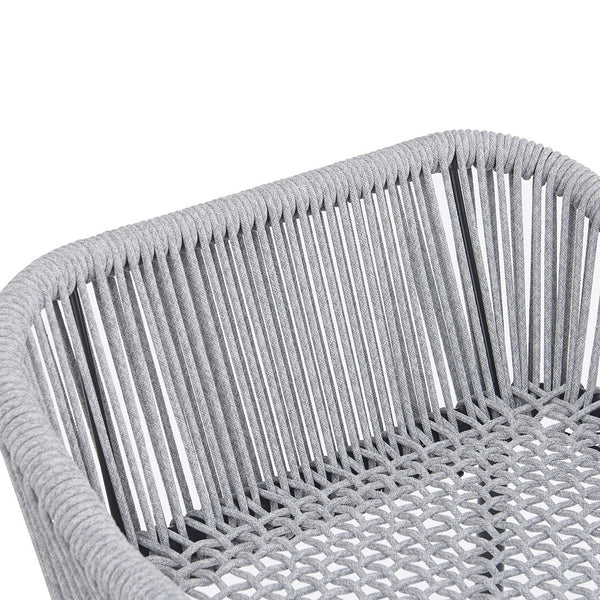 English Elm Christopher Knight Home® - La La Push outdoor rope bar stool set of 2 — brown woven polyester seat with rust‑resistant black iron frame Light Gray N775P176900G