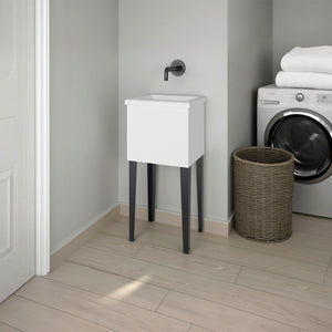 English Elm Kulm Deep Wash Basin Utility Tub with Metal Legs for Laundry or Mudroom B097S00266