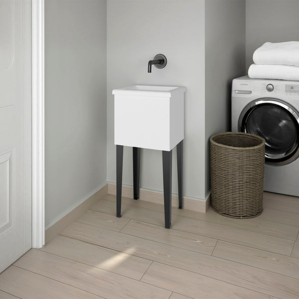 English Elm Kulm Deep Wash Basin Utility Tub with Metal Legs for Laundry or Mudroom B097S00266