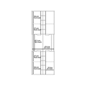 English Elm Corner Bar Cabinet with Ten Built-In Wine Slots, Cup Rack & Spacious Top Shelf for Entertaining Multicolor 48 L x 21 W x 3 H B097S00131