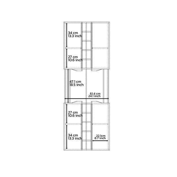 English Elm Corner Bar Cabinet with Ten Built-In Wine Slots, Cup Rack & Spacious Top Shelf for Entertaining Multicolor 48 L x 21 W x 3 H B097S00131
