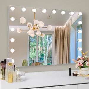 English Elm Vanity Mirror With 18 Led Lights, 3 Color Modes & Usb Charging – Perfect For Makeup & Grooming! W3660P373021-GIGA