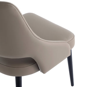 English Elm Tremont Metal Vegan Leather Dining Chair In Taupe - Modern Comfort With Industrial Style & Easy Care B365P397739-GIGA