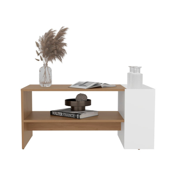 English Elm Arion Two-tone Rectangular Coffee Table with Open Shelf and Oversized Drawer B200P445767