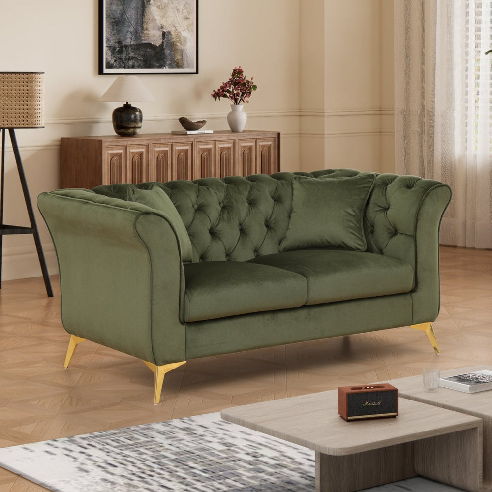 English Elm 102 Inch Linen Modular Sectional Sofa with Hidden Storage and Cloud Cushion Comfort Green W1099S00175